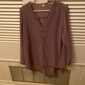 Tan Henley type blouse